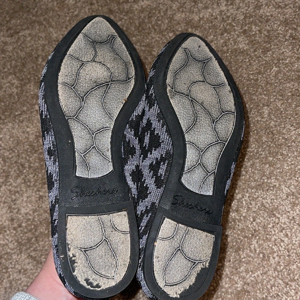 Skechers Womens Air Cooled Memory Foam Black Gray Slip on Flats Size 6 - Picture 5 of 6